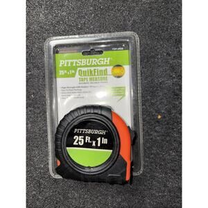 PITTSBURGH 25 ft. x 1 in. QuikFind Tape Measure with ABS Casing New! Free Ship!